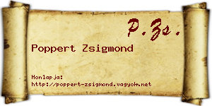 Poppert Zsigmond névjegykártya